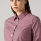 Women's Striped Slim Fit Poplin Shirt - Detail View