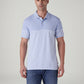 Men's Colorblock Light Blue Pique Polo T-shirt - Front View