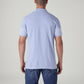 Men's Colorblock Light Blue Pique Polo T-shirt - Back View