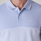 Men's Colorblock Light Blue Pique Polo T-shirt - Detail View
