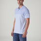 Men's Colorblock Light Blue Pique Polo T-shirt - Side View