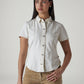 Women's Solid Regular Fit Denim Shirt - Front View