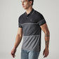Men's Striped Black Pique Polo T-shirt - Side View