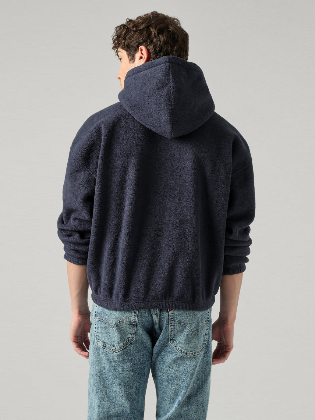 Men's Solid Regular Fit Sweatshirt - Back View