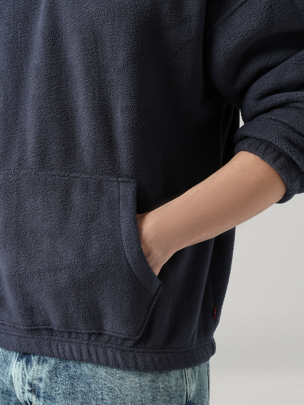 Men's Solid Regular Fit Sweatshirt - Detail View