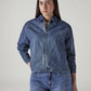 Women's Solid Regular Fit Denim Jacket - Front View