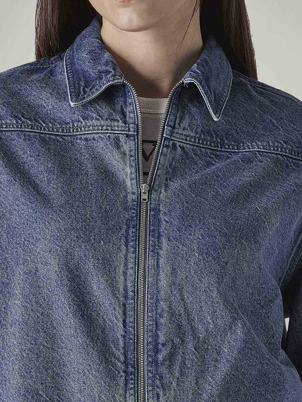 Women's Solid Regular Fit Denim Jacket - Detail View