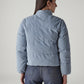 Women's Solid Relaxed Fit Puffer Jacket - Back View