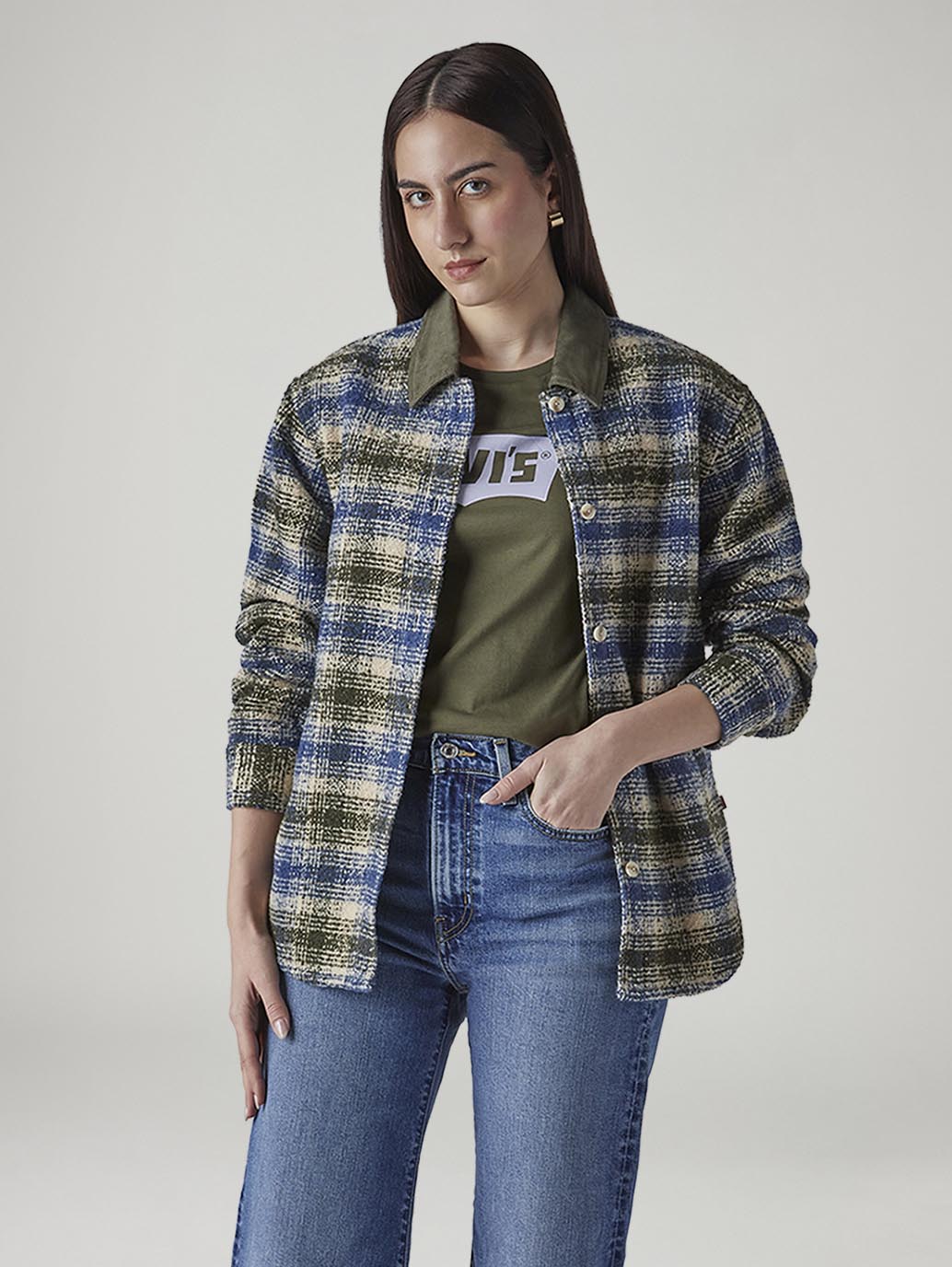 Women's Plaid Relaxed Fit Shacket