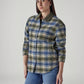Women's Plaid Relaxed Fit Shacket - Side View