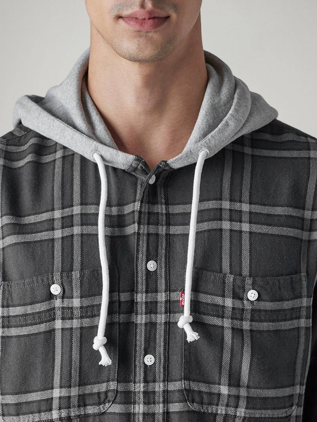 Men's Checkered Relaxed Fit Shirt - Detail View