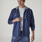 Men's Solid Blue Denim Overshirt - 20 View