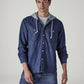Men's Solid Blue Denim Overshirt - 20 View
