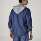 Men's Solid Blue Denim Overshirt - 20 View