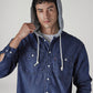 Men's Solid Blue Denim Overshirt - 20 View