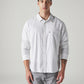 Men's Striped Relaxed Fit Poplin Shirt - Front View
