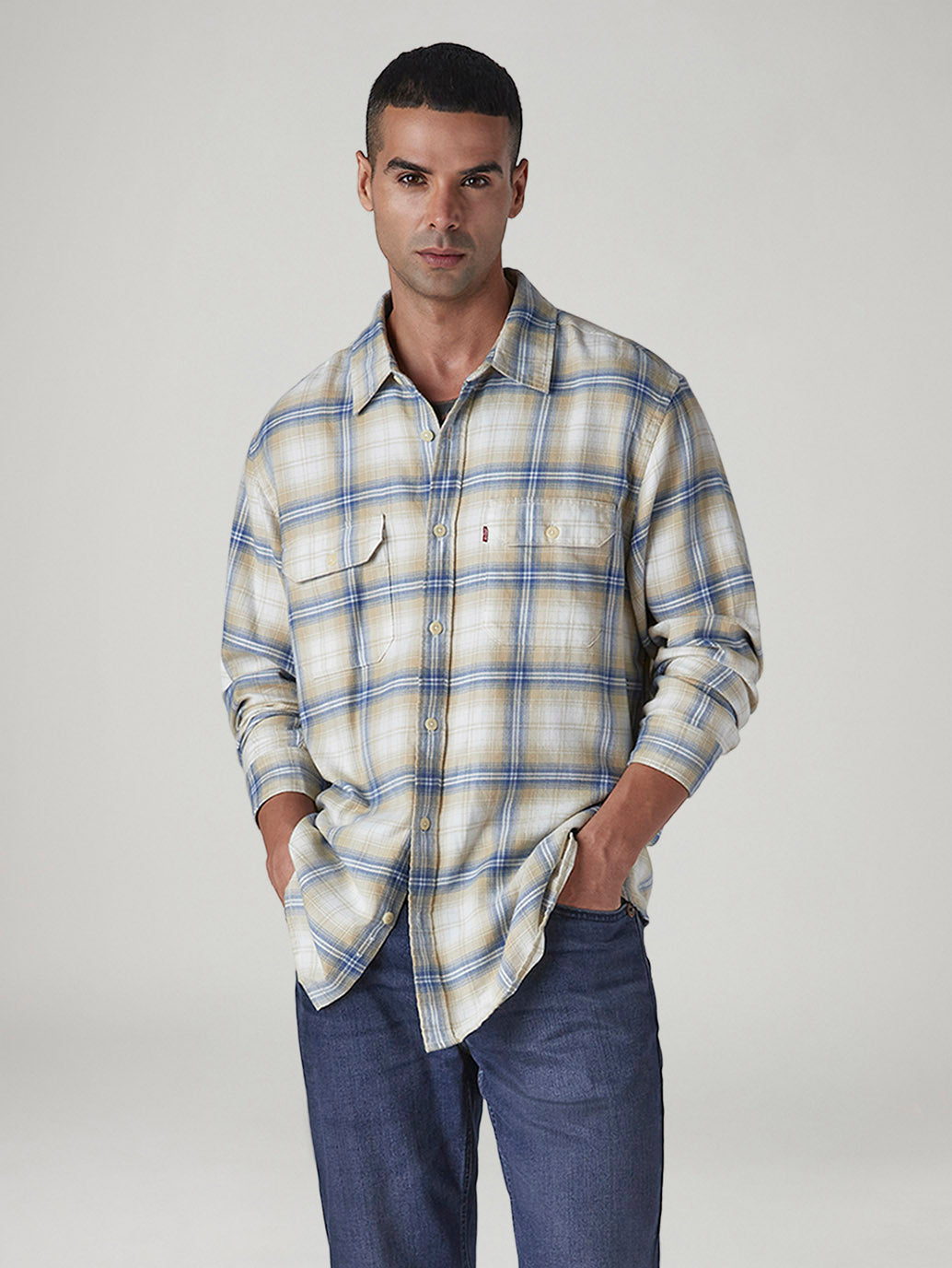 Men's Checkered Relaxed Fit Flannel Shirt