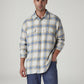 Men's Checkered Relaxed Fit Flannel Shirt - Front View