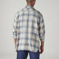 Men's Checkered Relaxed Fit Flannel Shirt - Back View