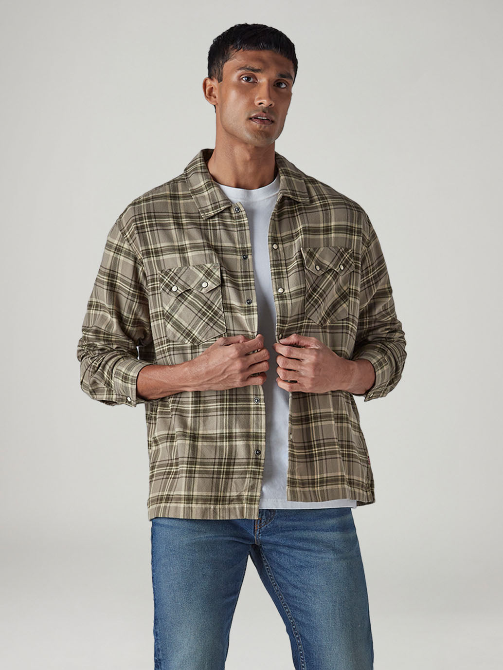 Men's Checkered Relaxed Fit Flannel Shirt