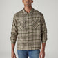 Men's Checkered Relaxed Fit Flannel Shirt - Front View