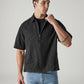 Men's Embroidered Boxy Fit Dobby Shirt - Styleshot View