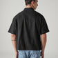 Men's Embroidered Boxy Fit Dobby Shirt - Back View