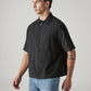 Men's Embroidered Boxy Fit Dobby Shirt - Side View