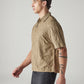 Men's Embroidered Boxy Fit Dobby Shirt - Side View