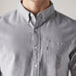 Men's Solid Slim Fit Oxford Shirt - Detail View
