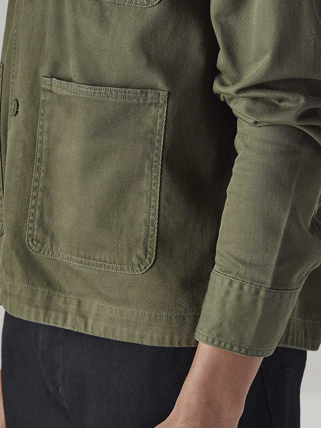 Men's Olive Solid Relaxed Fit Shirt - 20 View