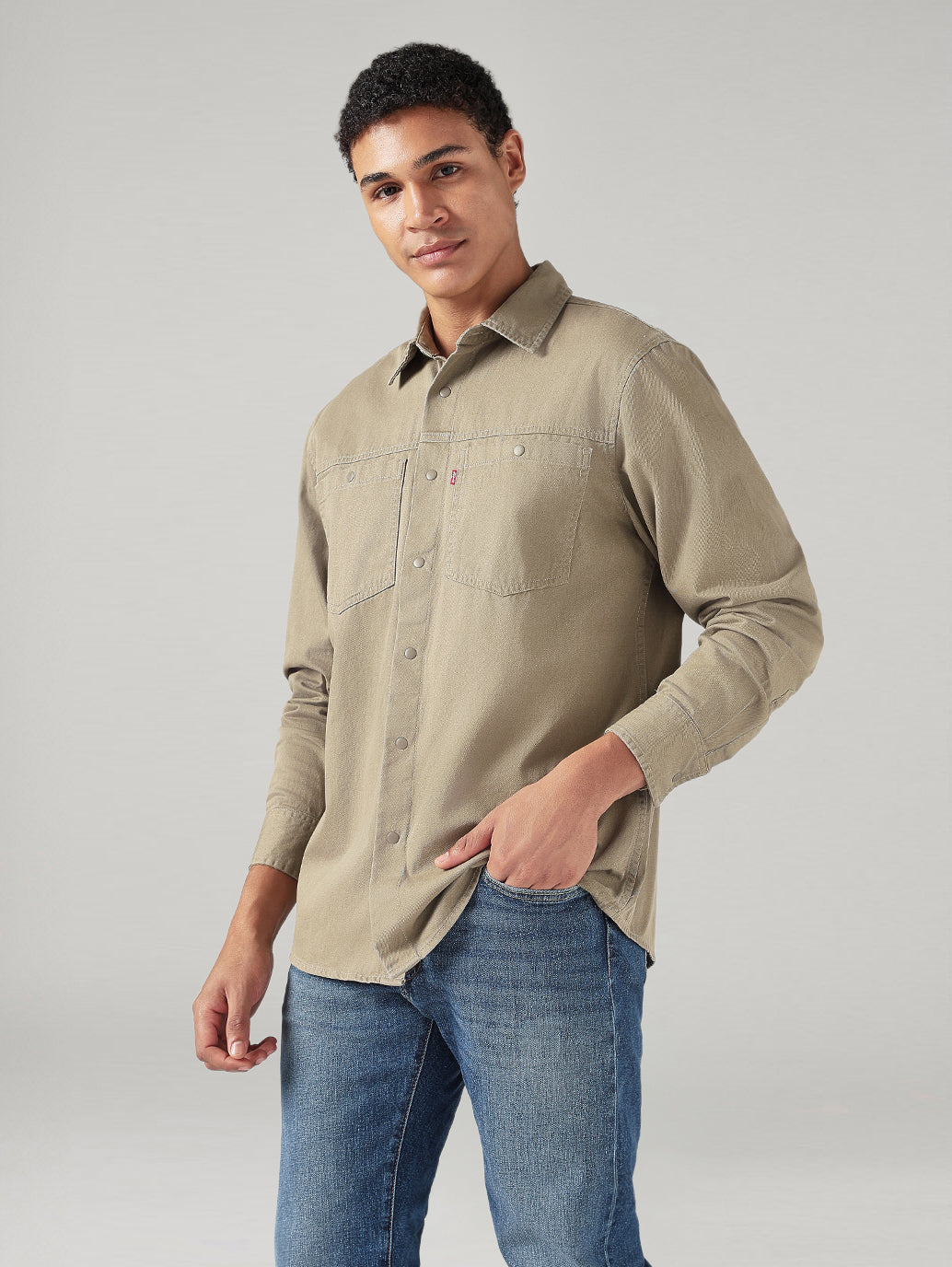 Men's Solid Relaxed Fit Shirt - SIde View