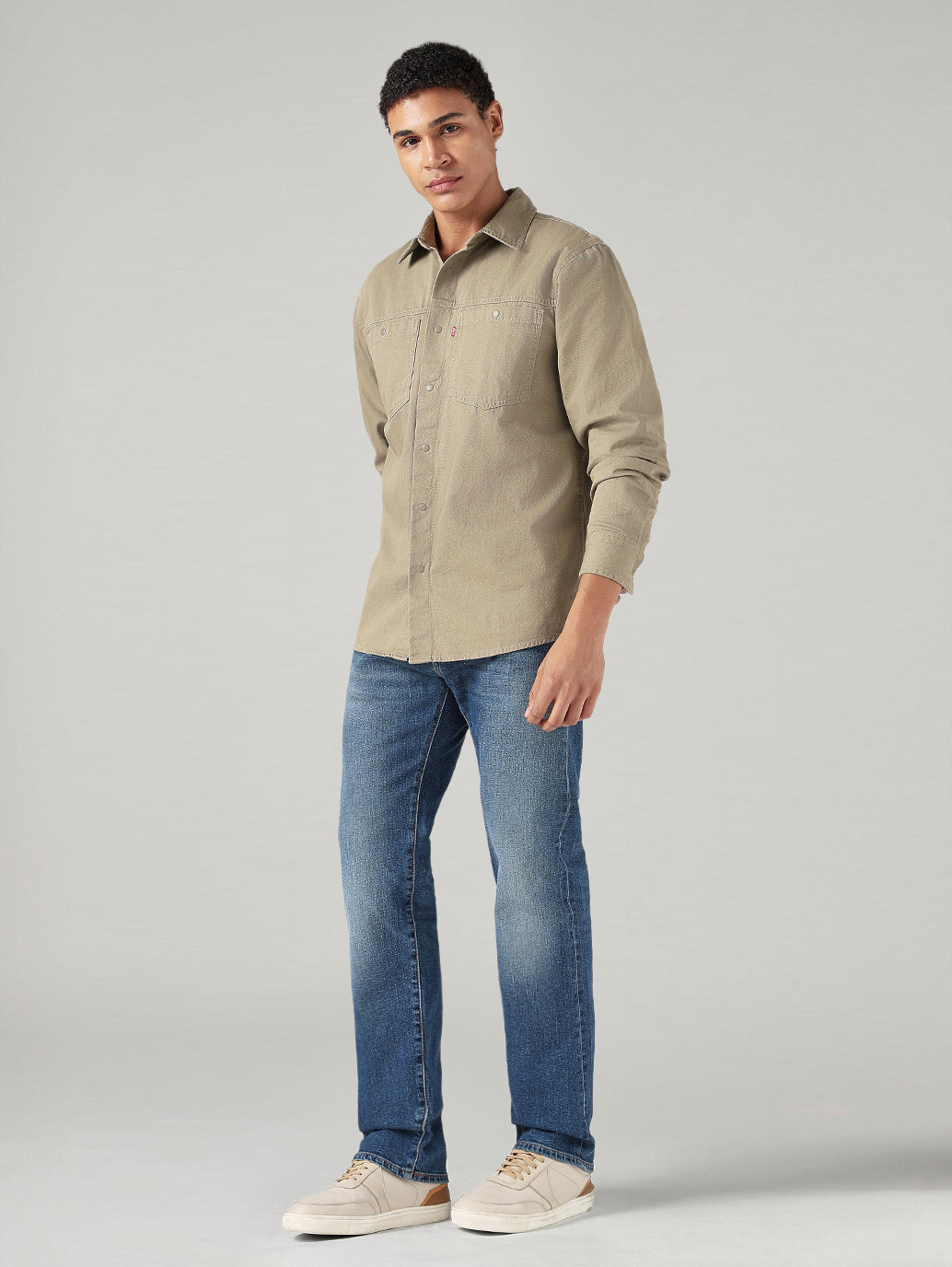 Men's Solid Relaxed Fit Shirt - Full View