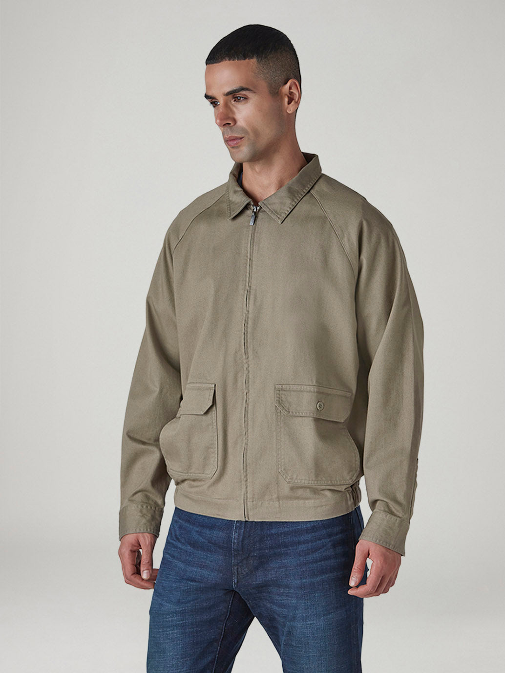 Men's Solid Khaki Jacket - 20 View