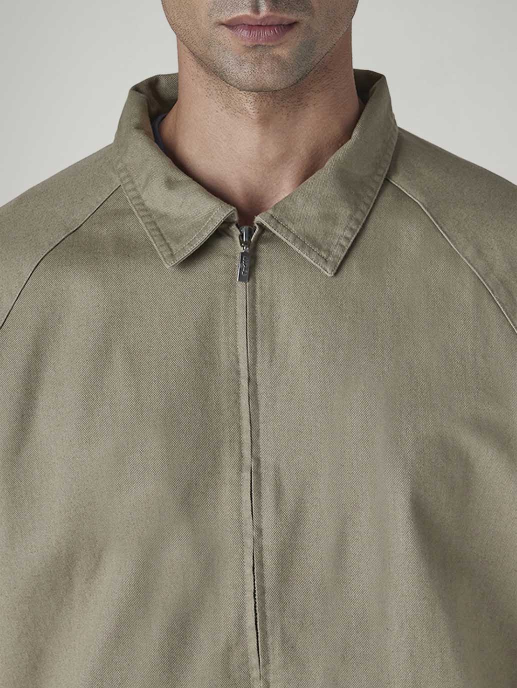 Men's Solid Khaki Jacket - 20 View