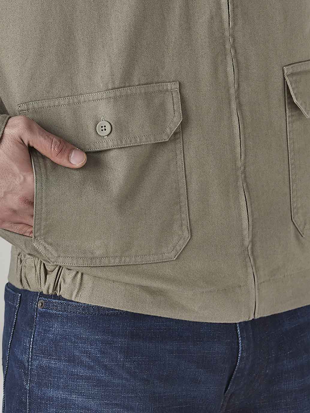 Men's Solid Khaki Jacket - 20 View