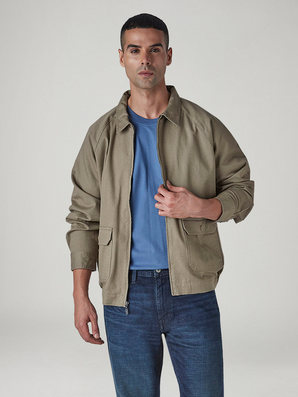 Men's Solid Khaki Jacket