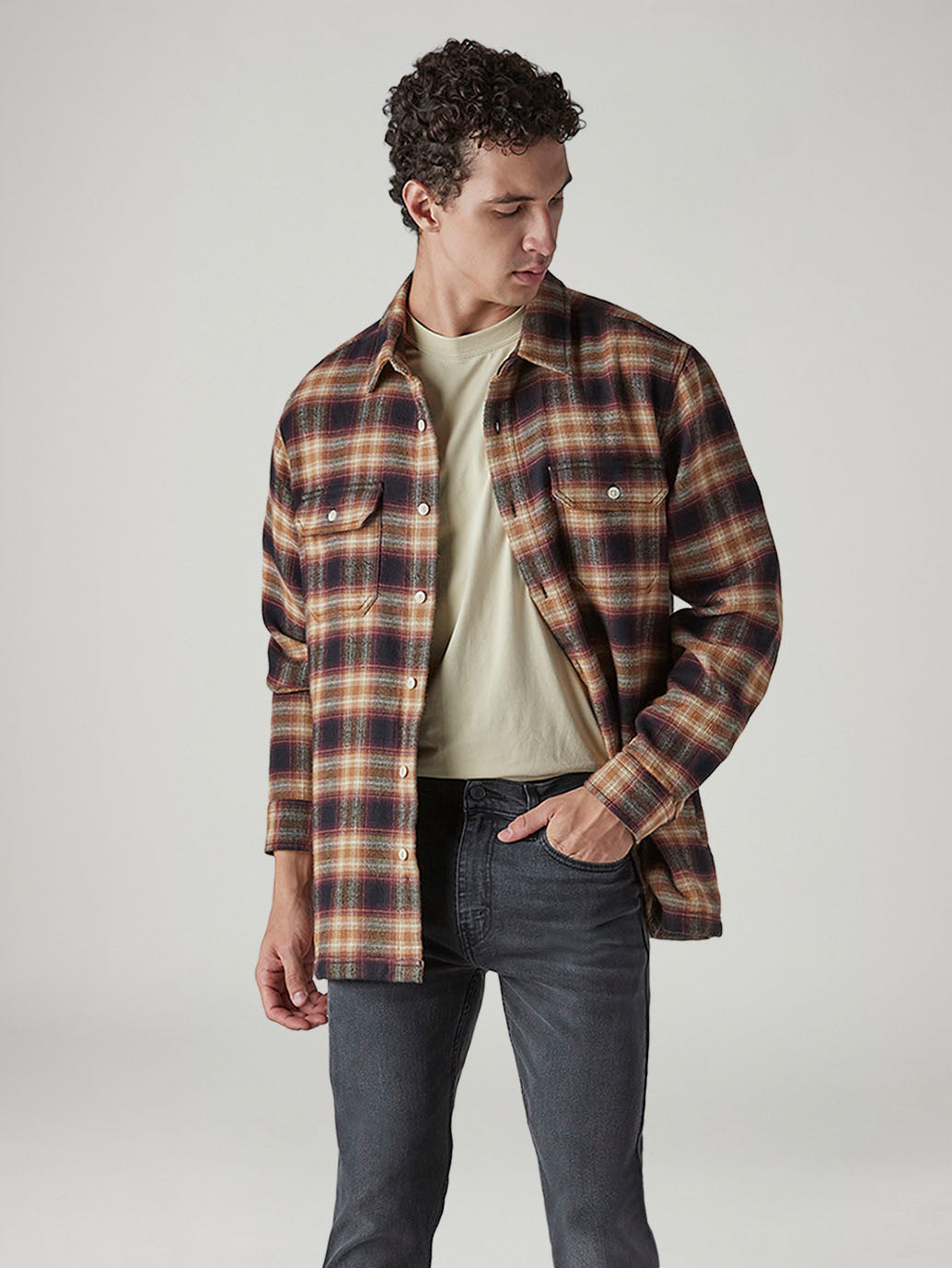 Men's Checkered Relaxed Fit Flannel Shirt