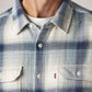 Men's Checkered Relaxed Fit Double Cloth Flannel Shirt - Detail View