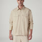 Men's Solid Relaxed Fit Shacket - Front View