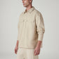 Men's Solid Relaxed Fit Shacket - Side View