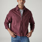 Men's Solid Maroon Zipper Shacket - Front View