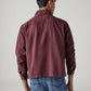 Men's Solid Maroon Zipper Shacket - Back View