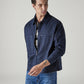 Men's Solid Navy Shacket - Styleshot View