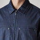 Men's Solid Navy Shacket - Detail View