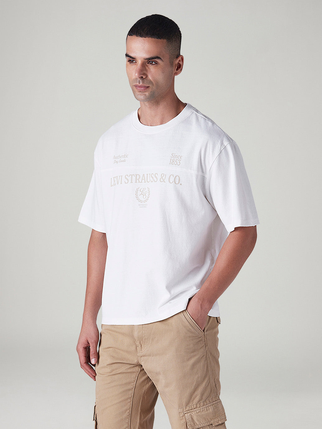 Men's Typography Printed Regular Fit Jersey T-Shirt - Side View