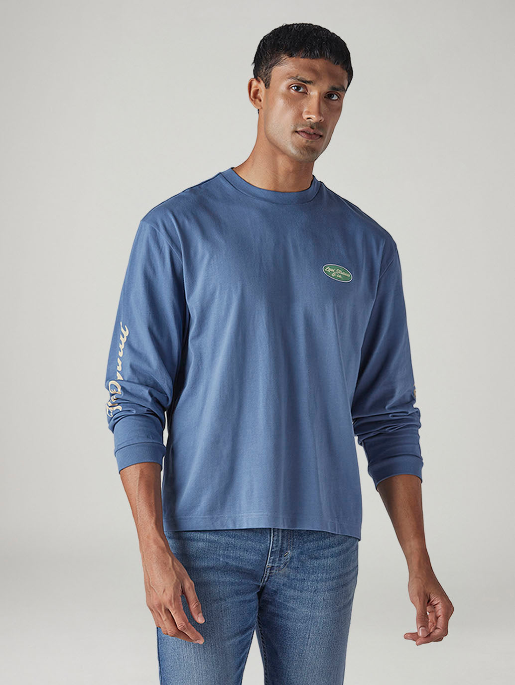 Men's Solid Regular Fit Jersey T-Shirt - Front View