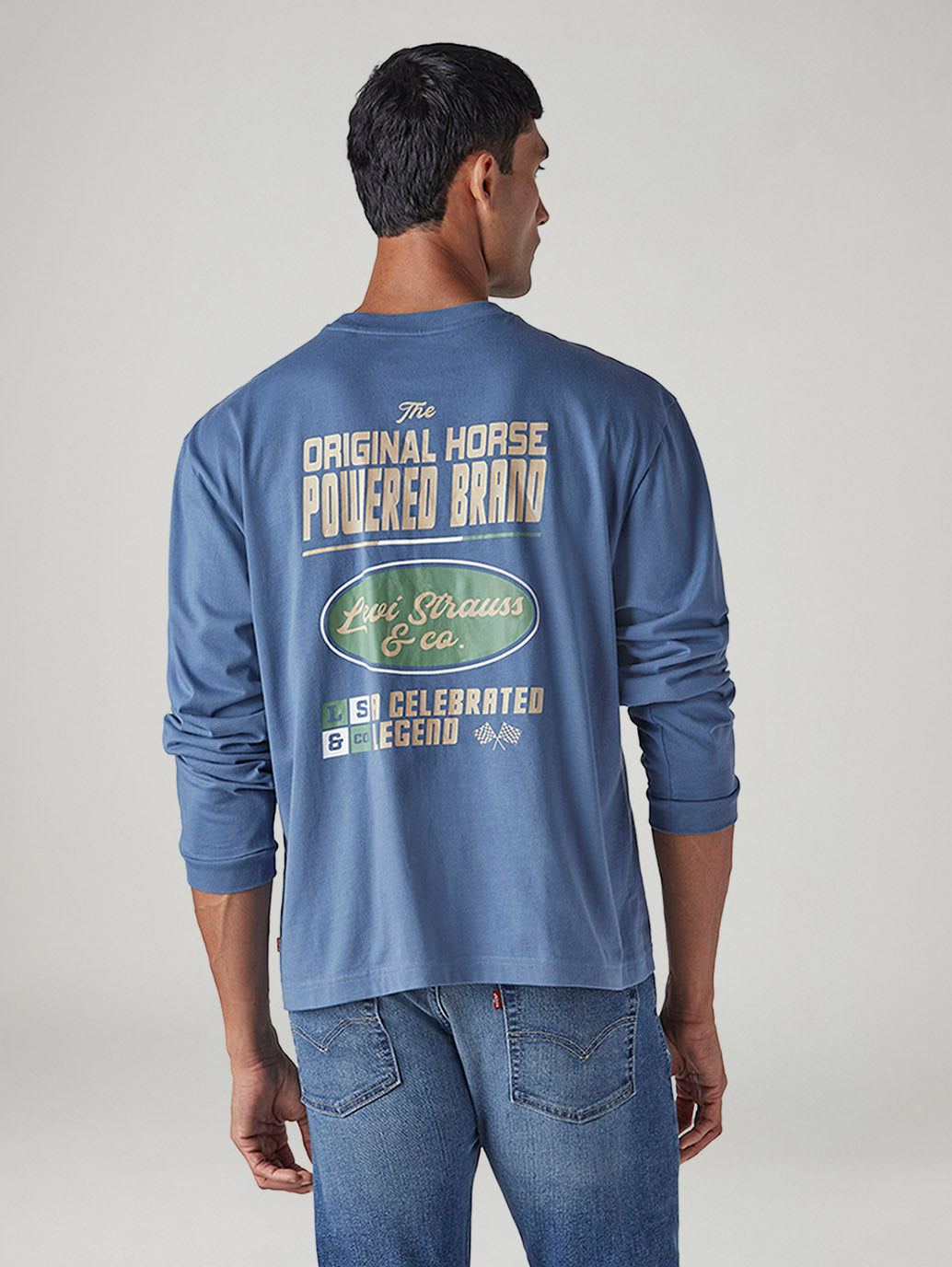 Men's Solid Regular Fit Jersey T-Shirt - Back View
