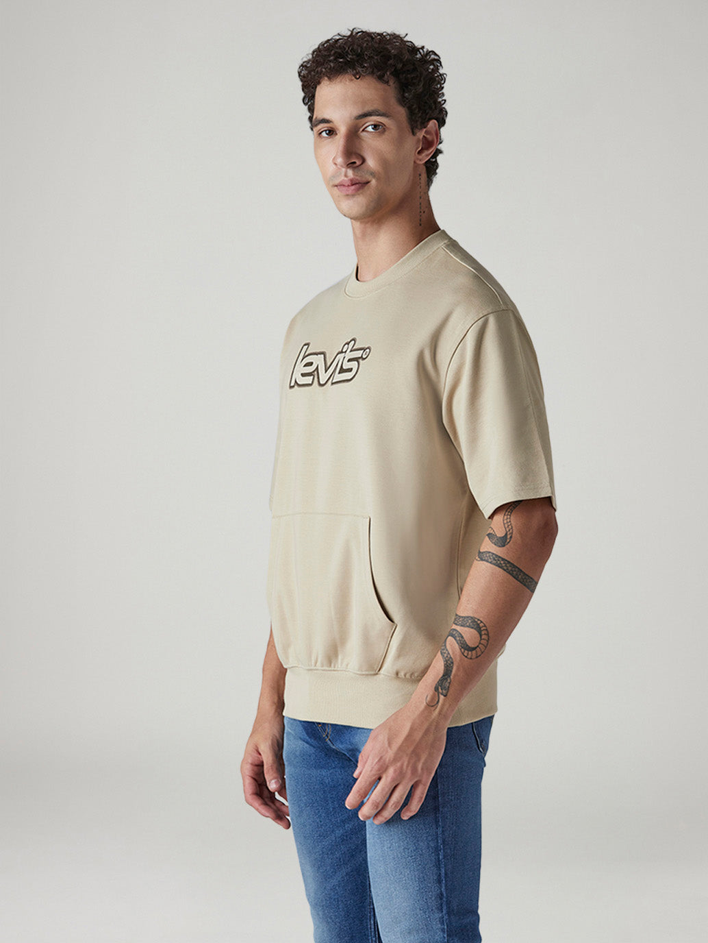 Men's Logo Printed Regular Fit T-Shirt - Side View