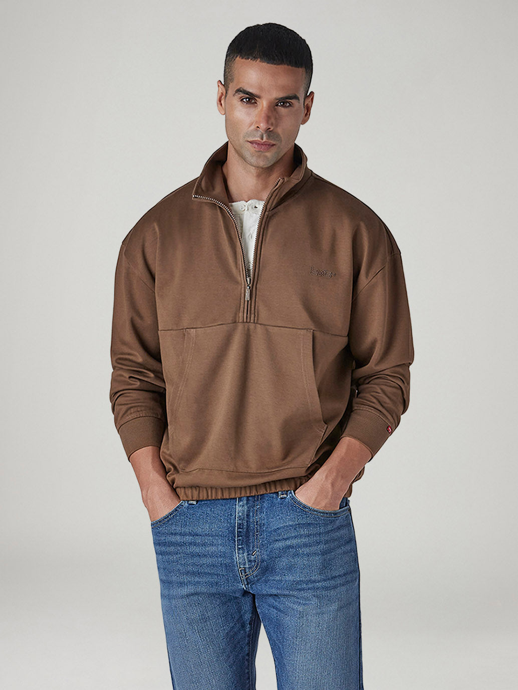 Men's Solid Boxy Fit Sweatshirt